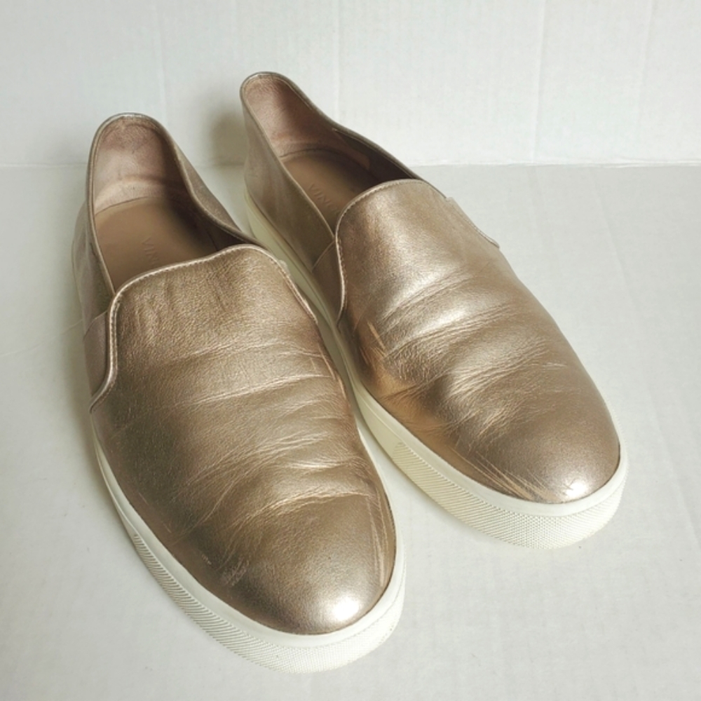 Vince Blair Metallic Leather Slip-on Sneaker Womens 8.5